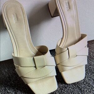 Zara crisscross kitten heel slides
